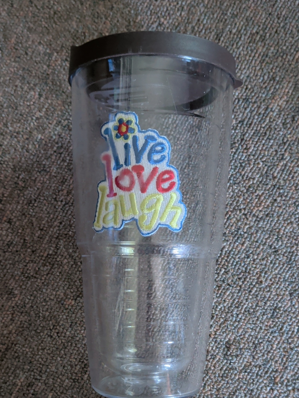 Clear Tervis 20oz Tumbler with 'Live Love Laugh' Patch - Multicolor